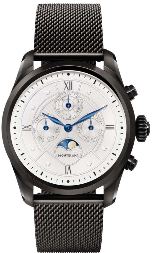 Montre connectée Montblanc Summit 2 Acier Noir et Maille Milanaise