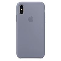 Coque en silicone Apple Gris lavande pour iPhone XS