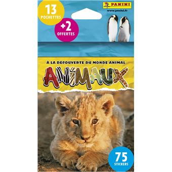 Panini Animaux 2025 Blister – 13 Pochettes + 4 Offertes, 85 Stickers Total, Collection Ludique Et éducative
