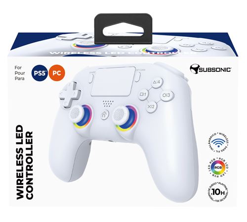 Subsonic Manette pour PS5 sans fil avec palettes et Leds programmables fonction vibration et tactile PS5 - vue 1