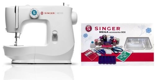 Machine à coudre Singer M 2105 et Mégabox 70 W Blanc
