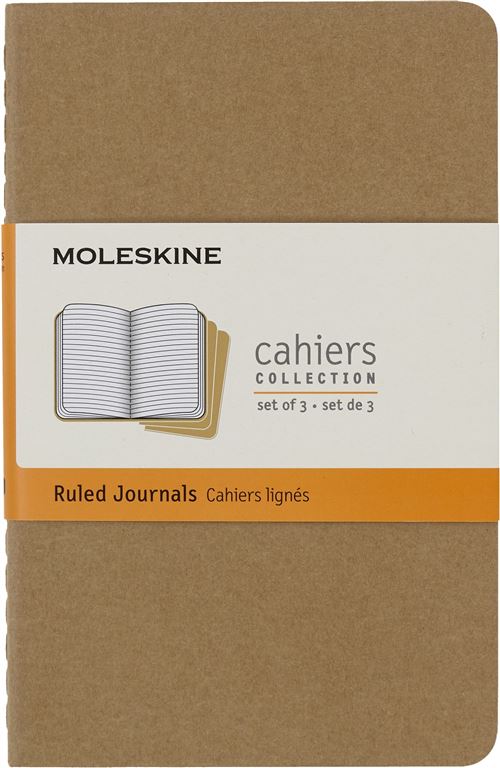 Set de 3 cahiers format de poche Moleskine Lignés Kraft Marron