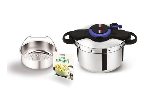 Cocotte minute Seb ClipsoMinut' P4624825 avec un livre de recettes 7,5L Argent et Noir