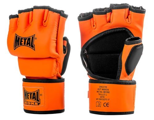Gants de combat MMA Metal Boxe Orange Taille L