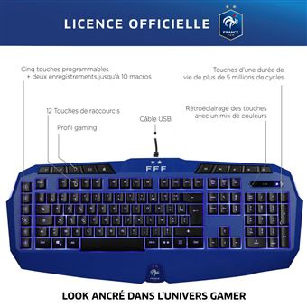 Clavier Gaming filaire Konix Edition FFF Bleu