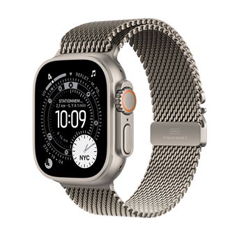 Apple Watch Ultra 3 GPS + Cellular 49mm Boitier en Titane Naturel avec Bracelet Milanais en titane naturel Large - 1