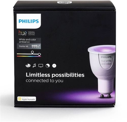 Kit de démarrage 3 ampoules Philips Hue White and Color GU10 + pont de connexion Hue Bridge