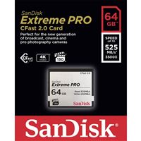 SANDISK EXTREME PRO COMPACT FLASH 64GB UDMA7 VPG-65 (160 MB/s olvasási sebesség