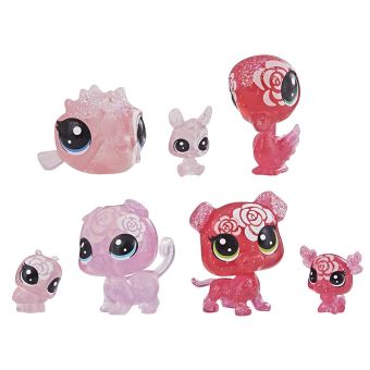 Pack de 7 figurines Littlest Pet Shop Collection Jardin Enchanté Tube Rose