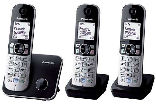 Téléphone fixe sans fil Panasonic KX-TG6813FRB Trio