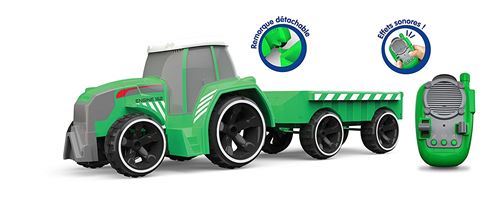 Tracteur radiocommandé Ouaps Vert avec remorque