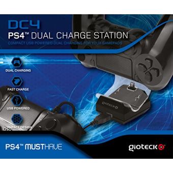 Double Station de recharge Gioteck Noir pour PS4