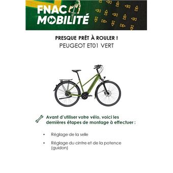 Vélo électrique Peugeot ET01 Belt Mixte Powertube Taille 48 Vert