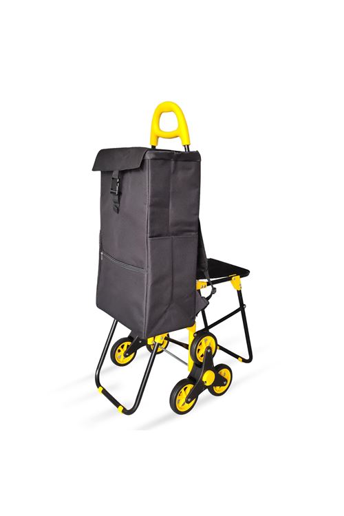 Chariot de course motifs legumes jaune sh1482 - Poussette de