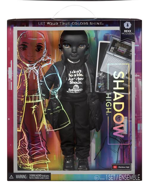 Poupée Rainbow High Shadow Rexx Mcqueen S2 Noir
