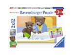 Puzzles 2 x 12 pièces Ravensburger La famille de Petit Ours Brun