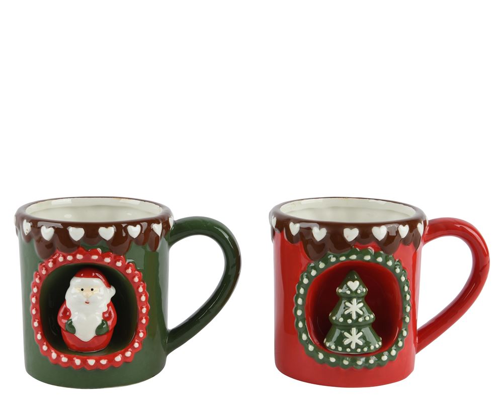 Mug Kaemingk dolomite brillant 2ass tree-santa