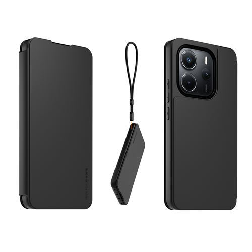 Protection Fibre Premium Coque Portefeuille Xiaomi Redmi Note 14 4G - Protection Antichoc Avec Compartiments Cartes - Fermeture Magnétique Protection Téléphone Fibre