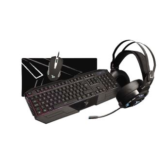 Pack Gaming 4 en 1 Steelplay Casque + Clavier + Souris + Tapis Noir