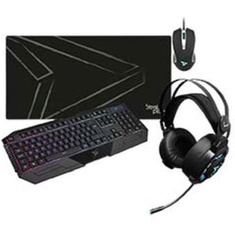 Pack Gaming 4 en 1 Steelplay Casque + Clavier + Souris + Tapis Noir