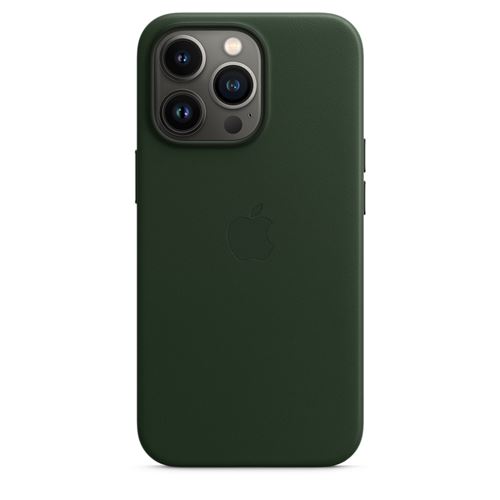Coque en cuir Apple avec MagSafe pour iPhone 13 Pro Vert séquoia