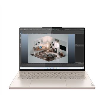 Lenovo Yoga Slim 9 14IAP7 82T0 - Scharnier 180 graden - Intel Core i7 - 1280P / tot 4.8 GHz - Evo - Win 11 Home - Intel Iris Xe Graphics - 32 GB RAM - 1 TB SSD NVMe - 14" OLED aanraakscherm 3840 x 2400 (WQUXGA) - Wi-Fi 6E - beige-grijs - tsb Frans - met 2 - 1