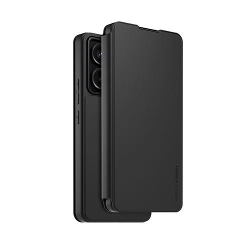 Etui folio noir avec dragonne amovible pour Redmi Note 13 Pro Plus