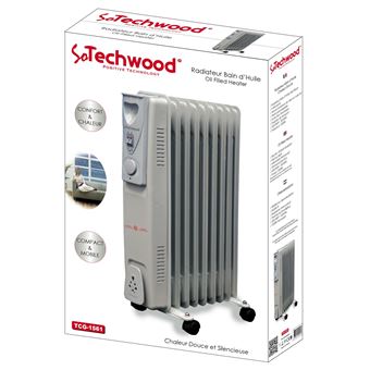 Radiateur bain d'huile Techwood TCG-1561 1500 W Blanc