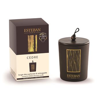 Bougie déco parfumée rechargeable Esteban Cèdre