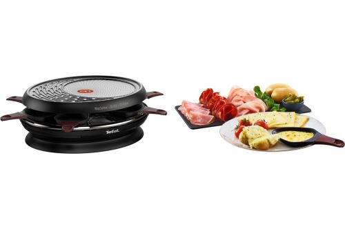Tefal RE320 Raclette 8 personnes 1050 W – Raclette, gril et crêpe, 8  poêlons, revêtement anti-adhésif, passe au lave-vaisselle, barbecue de fête  : : Cuisine et Maison