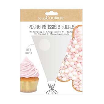 Poche à douille extra souple Scrapcooking Réutilisable Blanc 35 cm