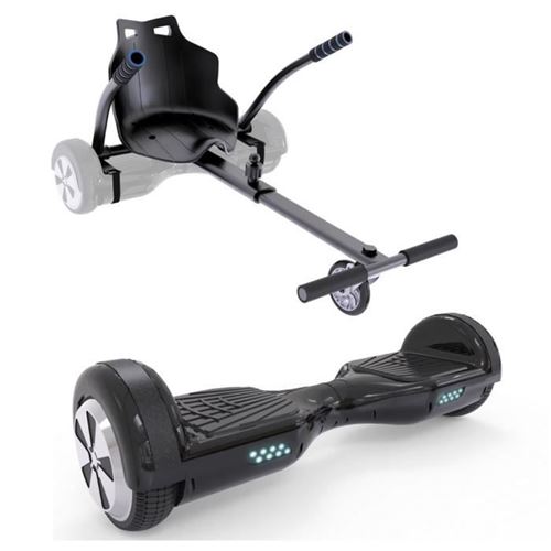 Pack: Urbanglide Hoverboard 65 Lite 550 W Roues 6,5″ avec Kart Pilot Noir