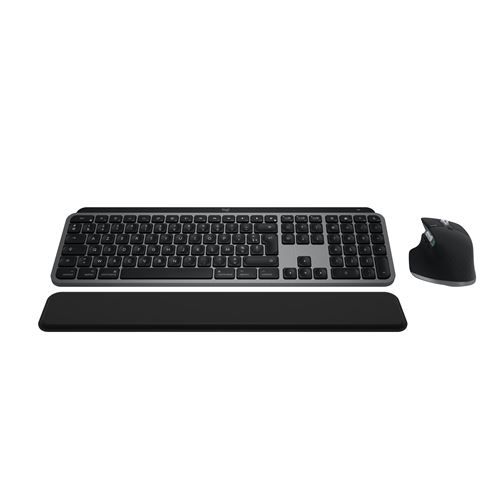 Ensemble clavier sans fil Azerty + souris sans fil rechargeable Logitech MX Keys S Combo pour Mac Gris sidéral