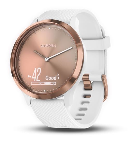 Montre connectée hybride Garmin Vivomove HR Or rose avec Bracelet Blanc  Taille S et M - Montre connectée - Achat \u0026 prix | fnac
