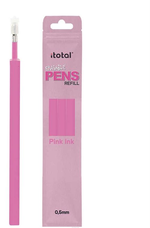 Set 3 pièces recharges stylos effaçables Itotal 0,5 mm Rose