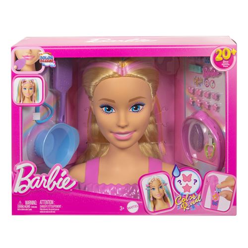 Barbie Multicolore Poupée Tête À Coiffer Blonde