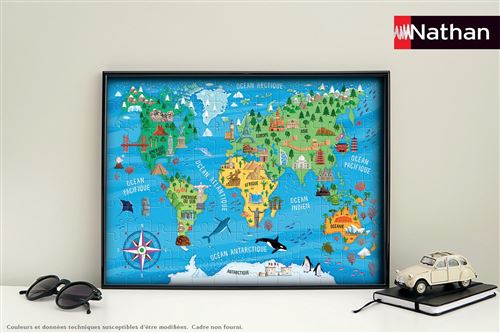 Puzzle 100 pièces - Carte du monde des monuments