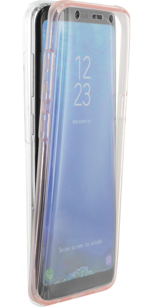 Coque intégrale 360° Colorblock transparente et rose pour Samsung Galaxy S8 G950