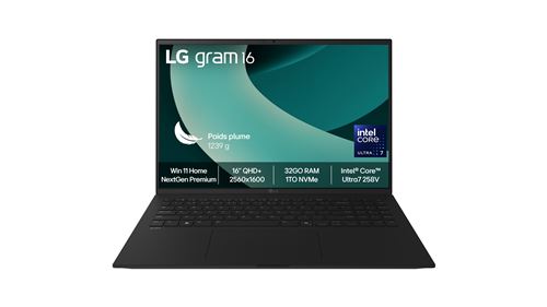 Gram 16 16Z90TL G.AU88FN 16 QHD+ Intel Core Ultra 7 RAM SSD - vue 9