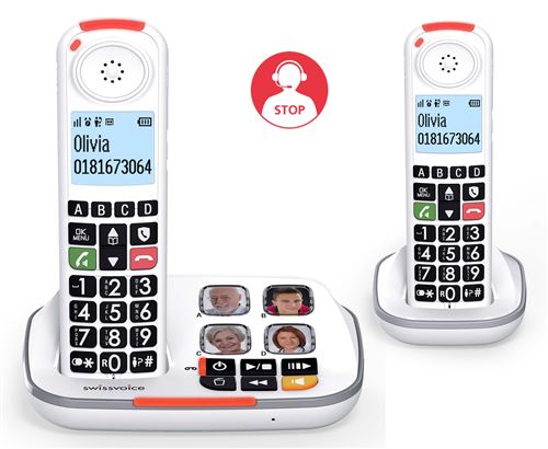 Téléphone Sans Fil SWISS VOICE XTRA2355 – Répondeur, Grand Écran Rétro��clairé, Grosses Touches - vue 7