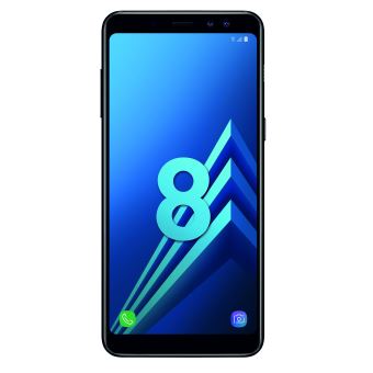 Samsung Galaxy A8 (2018) - 4G smartphone - double SIM - RAM 4 Go / Mémoire interne 32 Go - microSD slot - écran OEL - 5.6" - 2220 x 1080 pixels - rear camera 16 MP - 2x front cameras 16 MP, 8 MP - noir - 1
