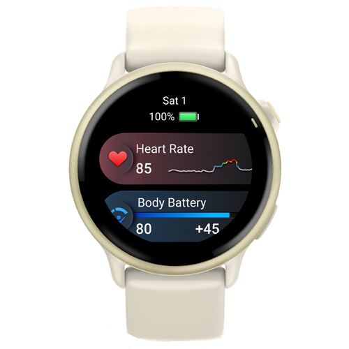 Montre connectée Garmin Vívoactive® 6 42 mm Ivoire avec bracelet Beige