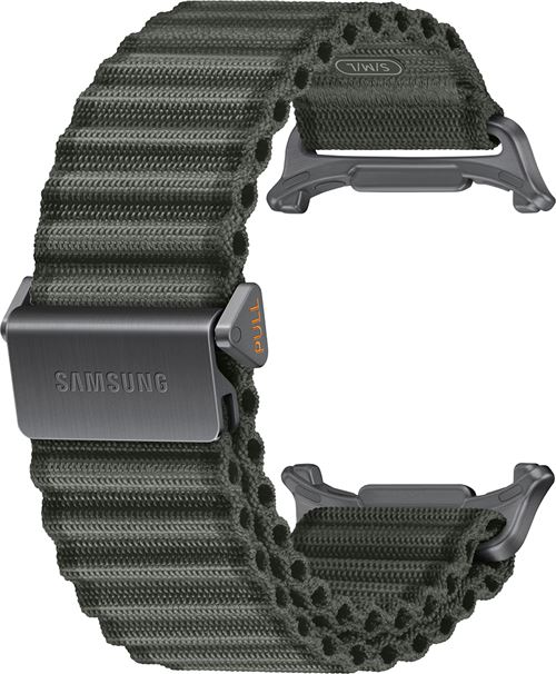 Bracelet Samsung Galaxy Watch Ultra Nylon Titane Olive Quick Release - Image 3