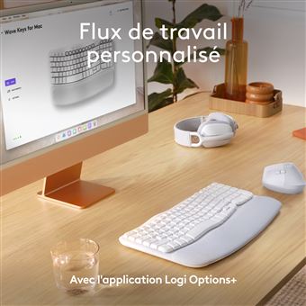 Souris Et Clavier Verticaux Sans Fil 2,4 GHz, Ultra Fin