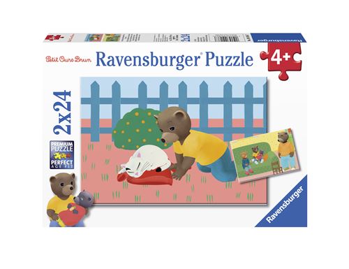 Ravensburger 2 Puzzles 24 pièces Petit Ours Brun à la Maison Enfant