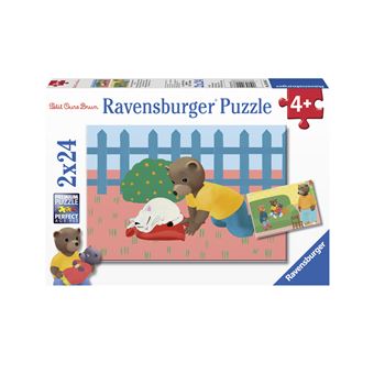 Puzzles 2 x 24 pièces Ravensburger Petit Ours Brun à la maison