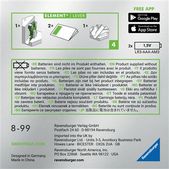 Jeu de construction magnétique Ravensburger Gravitrax Power Bloc d'action Lever