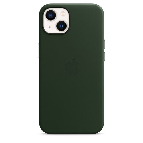 Coque en cuir Apple avec MagSafe pour iPhone 13 Vert séquoia