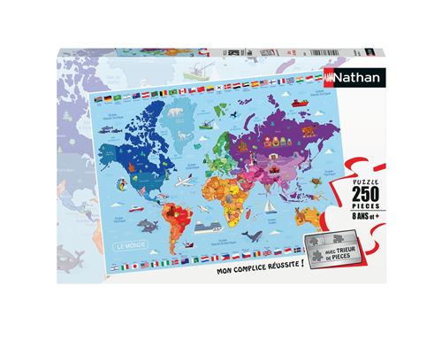 Puzzle 250 pièces Nathan Carte du monde