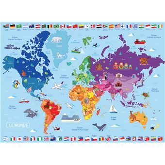 Puzzle 250 pièces Nathan Carte du monde